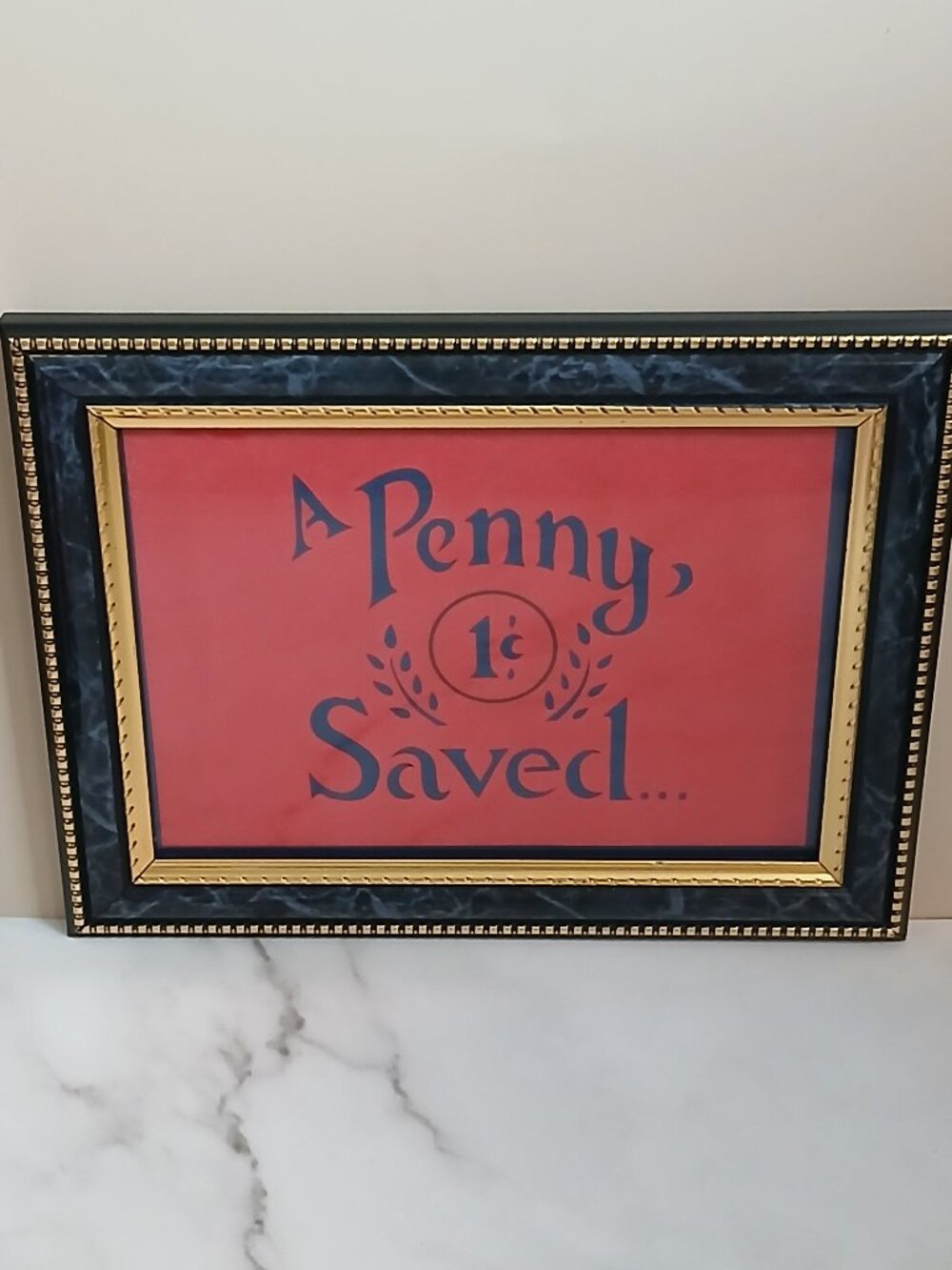 Framed "A Penny Saved..." Scherenschnitte Hand Paper Cutting-By Shirley-Red